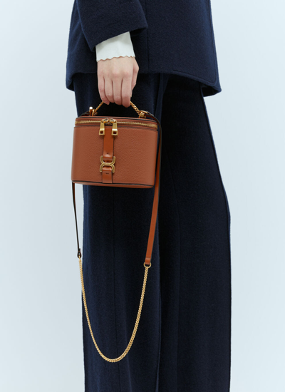 Shop Chloé Women Marcie Mini Vanity Shoulder Bag In Brown