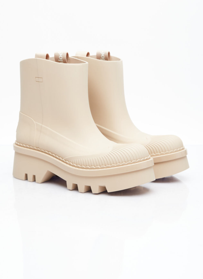 Shop Chloé Women Raina Rain Boots In Cream