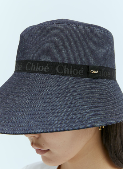 Shop Chloé Women Woody Bucket Hat In Blue