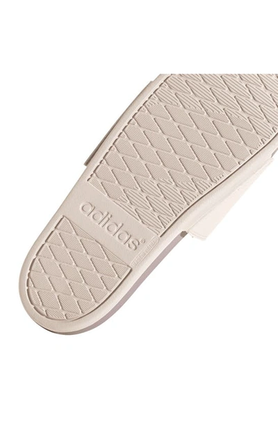 Shop Adidas Originals Adidas Adilette Comfort Slide Sandal In Fig/silver Met./putty