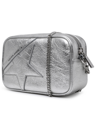 Shop Golden Goose Woman  Silver Leather Mini Star Bag