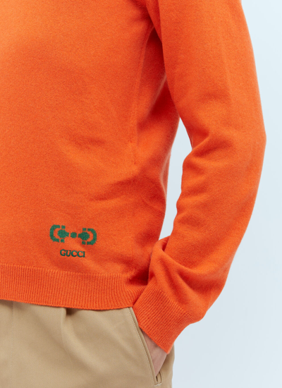 Shop Gucci Men Cashmere Sweater In Orange