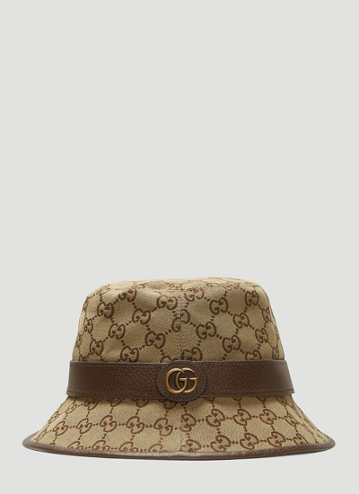 Shop Gucci Men Gg Logo Fedora Hat In Cream