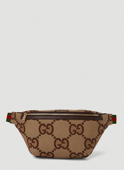 Shop Gucci Men Jumbo Gg Belt Bag In Cream