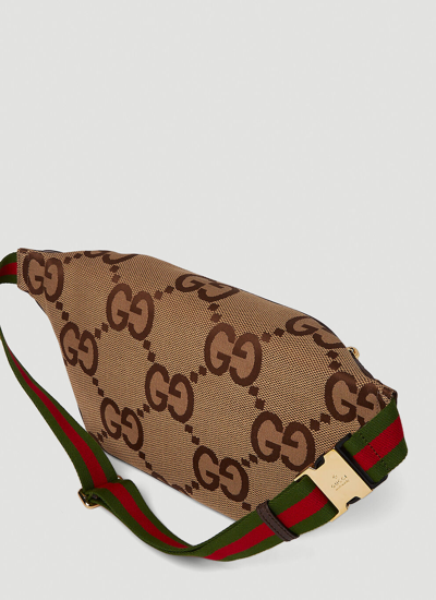Shop Gucci Men Jumbo Gg Belt Bag In Cream
