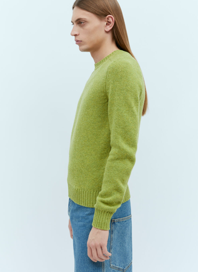 Shop Gucci Men Logo Embroidery Wool Sweater In Green