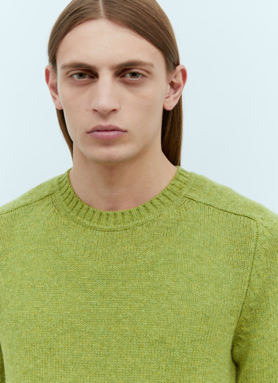 Shop Gucci Men Logo Embroidery Wool Sweater In Green