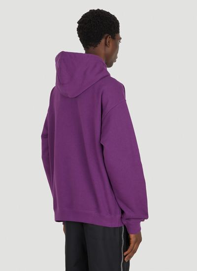 Shop Gucci Men Mirror Logo Hooded Sweatshirt In Purple