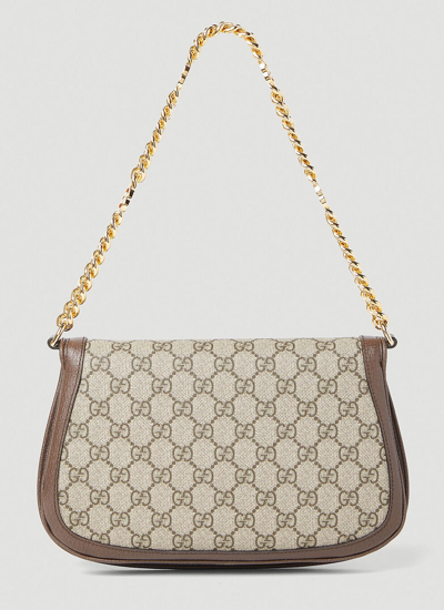 Shop Gucci Women Blondie Chain Shoulder Bag In Brown