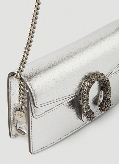Shop Gucci Women Dionysus Mini Shoulder Bag In Silver