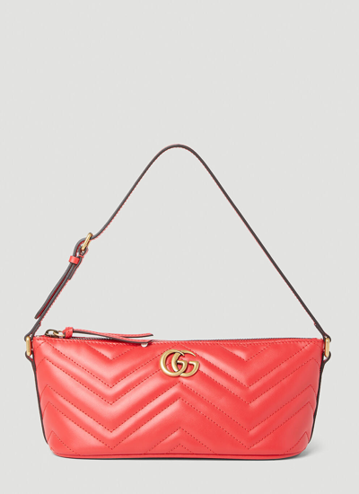 Shop Gucci Women Gg Marmont Shoulder Bag In Red
