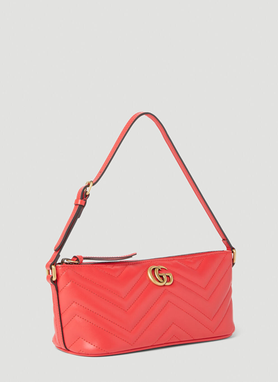 Shop Gucci Women Gg Marmont Shoulder Bag In Red