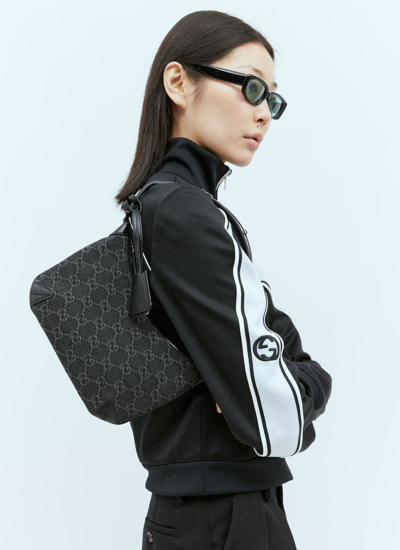 Shop Gucci Women Horsebit Slim Small Shoulder Bag In Black