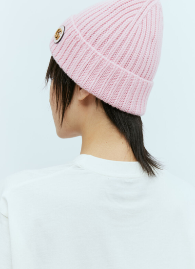 Shop Gucci Women Wool Cashmere Beanie Hat In Pink
