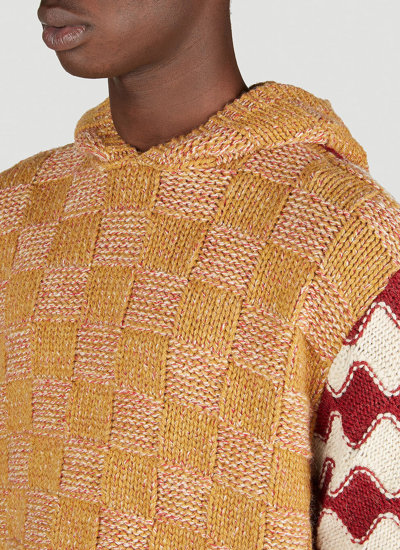 Shop Marni Men Multi Panel Chequerboard Sweatshirt In Orange