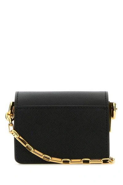 Shop Marni Woman Black Leather Micro Trunk E/w Crossbody Bag