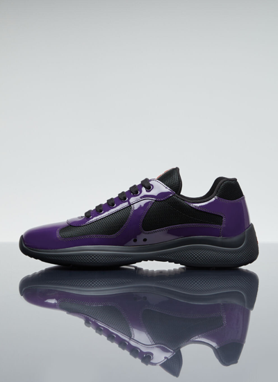 Shop Prada Men America's Cup Sneakers In Purple