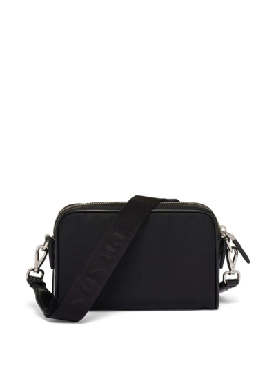 Shop Prada Men Re-nylon And Brushed Leather Shoulder Bag In Black