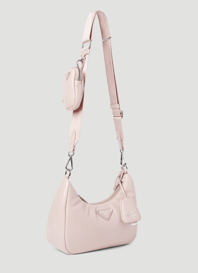 Shop Prada Women Re-edition 2005 Leather Shoulder Bag In Pink