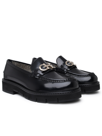 Shop Ferragamo Salvatore  Woman Black Leather Loafers