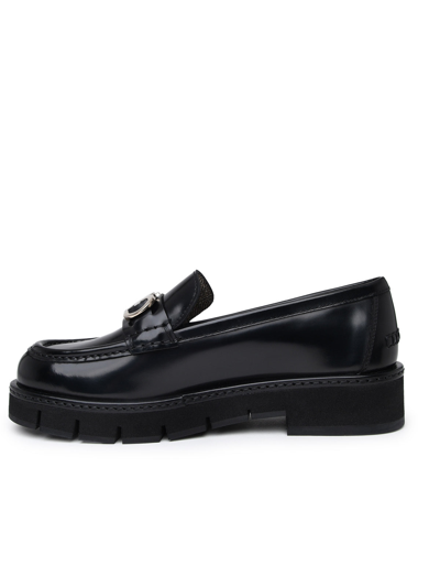 Shop Ferragamo Salvatore  Woman Black Leather Loafers