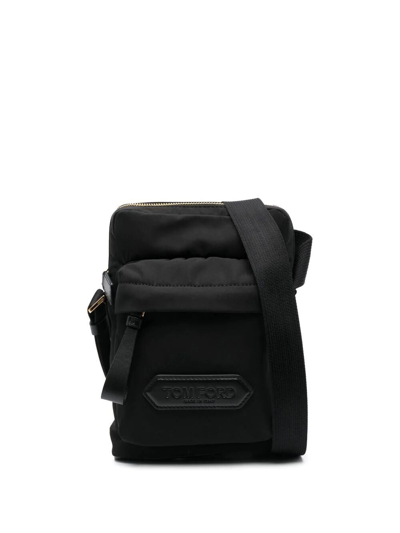 Shop Tom Ford Men Zip-up Messenger Bag In Black