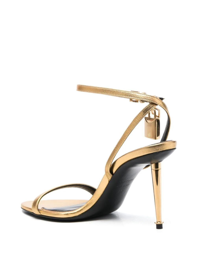 Shop Tom Ford Women Padlock Sandals In Gold