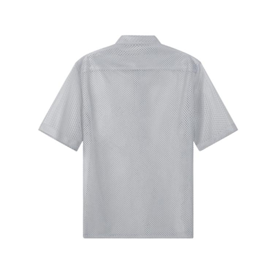 迪奥男士宽松版镂空网眼休闲短袖衬衫 213C517A5491