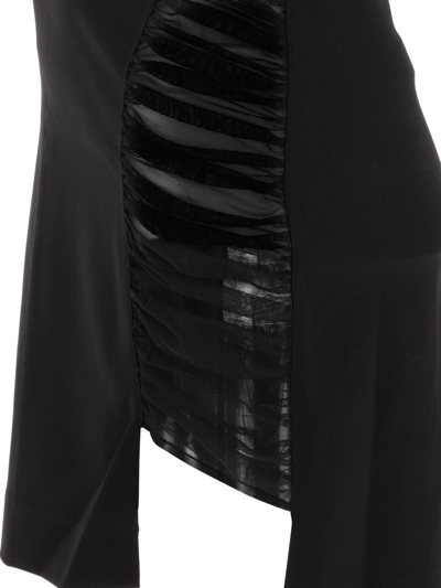 Shop Nensi Dojaka Dress With Tulle Inserts In Black