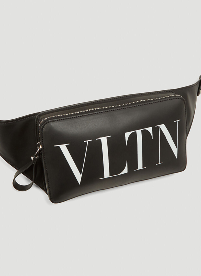 Shop Valentino Men Vltn Leather Belt Bag In Black