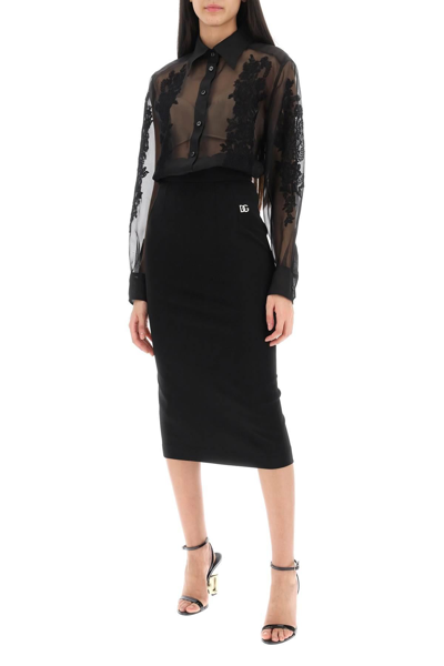 Shop Dolce & Gabbana Milano Stitch Pencil Skirt