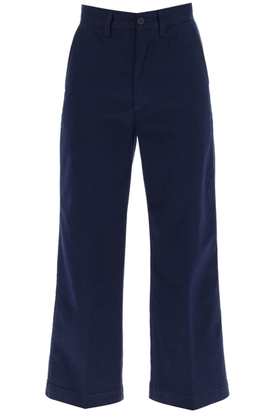 Shop Polo Ralph Lauren Wide Leg Chino Pants In Blue