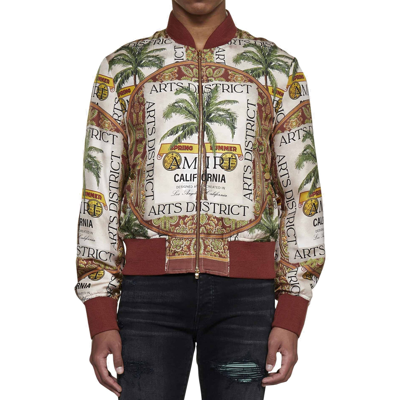 Amiri Rum Label Silk Twill Bomber Jacket