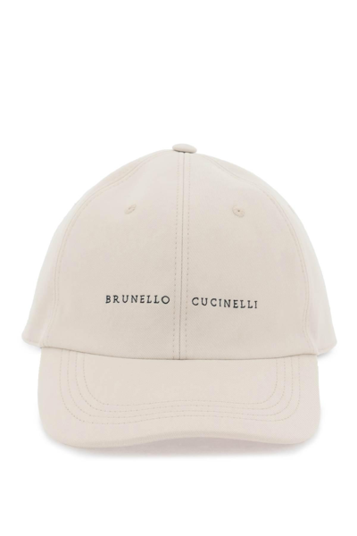 Shop Brunello Cucinelli Embroidered Logo Baseball Cap
