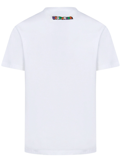 Shop Dsquared2 White Stars Print Cotton T-shirt