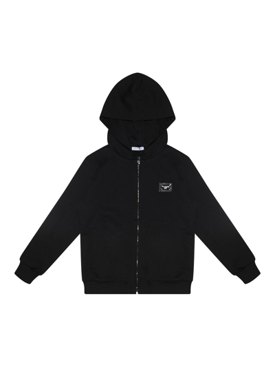 Dolce & Gabbana Black Cotton Sweatshirt In Black