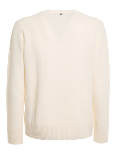 Shop Dondup Fluffy Wool Sweater In White