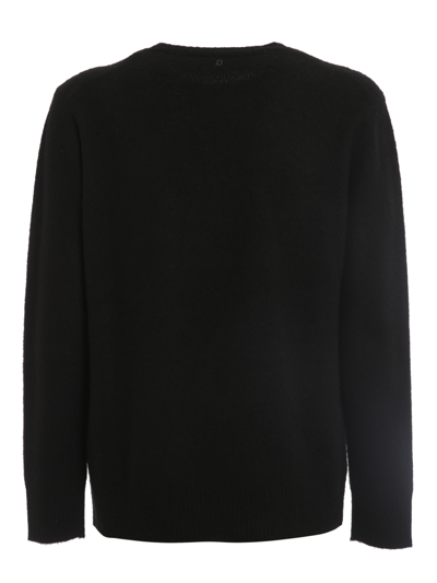 Shop Dondup Fluffy Wool Sweater In Black