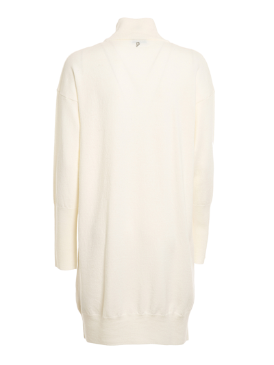 Dondup Knitted Turtleneck Dress In White