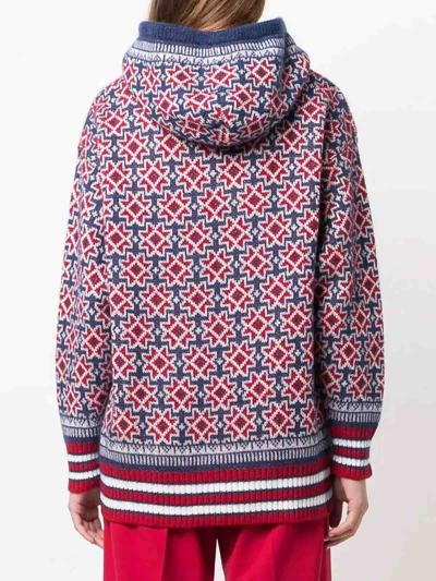 Shop Golden Goose Star-detail Knitted Hoodie In Red