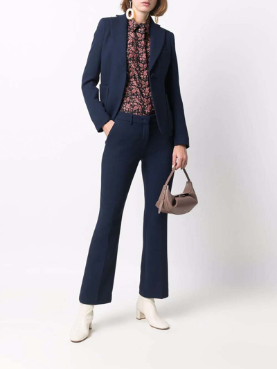 Shop L'autre Chose Ropped Tailored Trousers In Blue