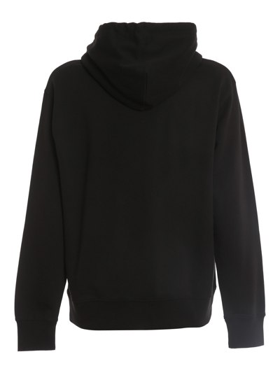 Versace Jeans Couture Bicolour Logo Print Hoodie In Black