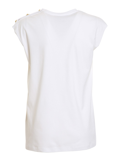 Philipp Plein Logo Embroidery Tank Top With Buttons In White