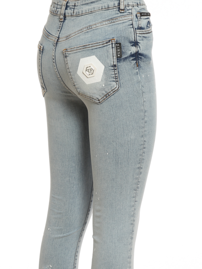 Shop Philipp Plein Spotted Jeans In Light Wash