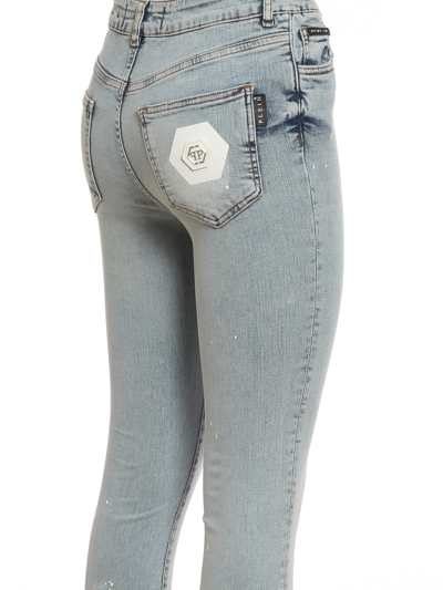 Philipp Plein Spotted Jeans In Light Wash