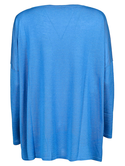 Shop Manipur Cashmere Silk Blend Cashmere Sweater In Blue