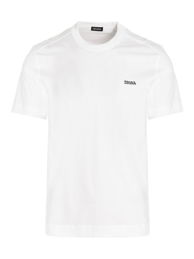 Shop Zegna Logo Print T-shirt In White