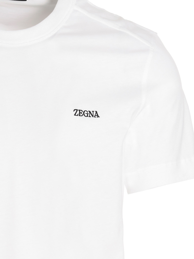 Shop Zegna Logo Print T-shirt In White
