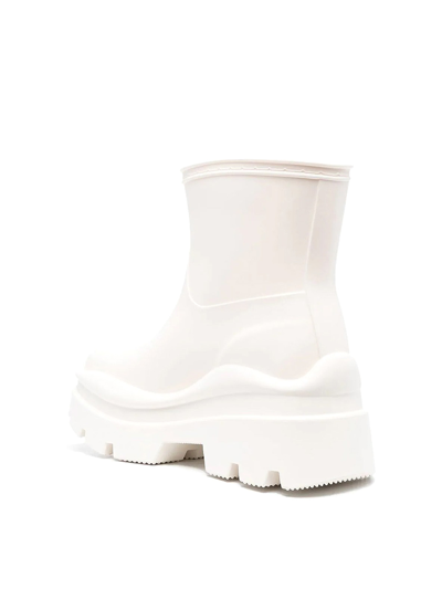 Shop Msgm Logo Rubber Rain Ankle Boots In White