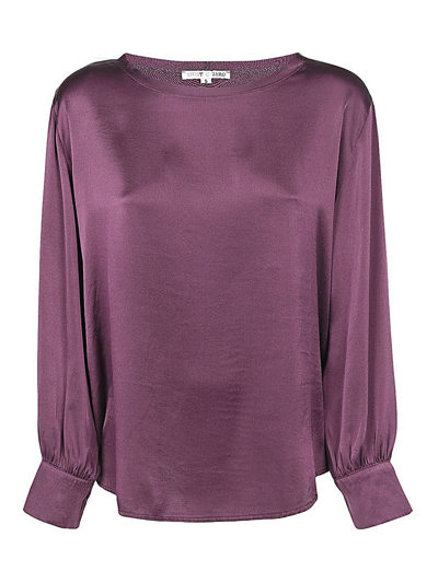 Shop Shirt C-zero Silk Blouse In Purple